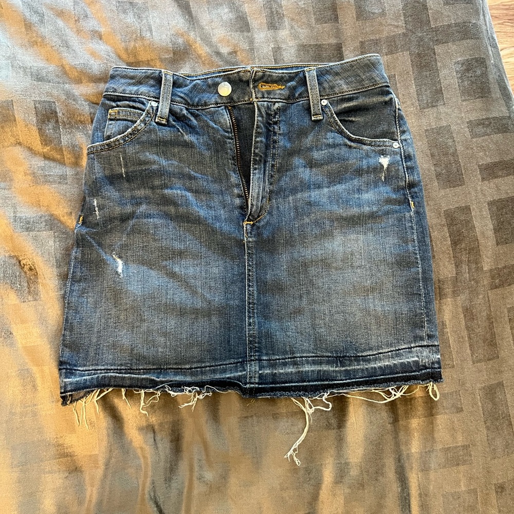 JOE'S JEANS Released Hem Denim Mini Skirt